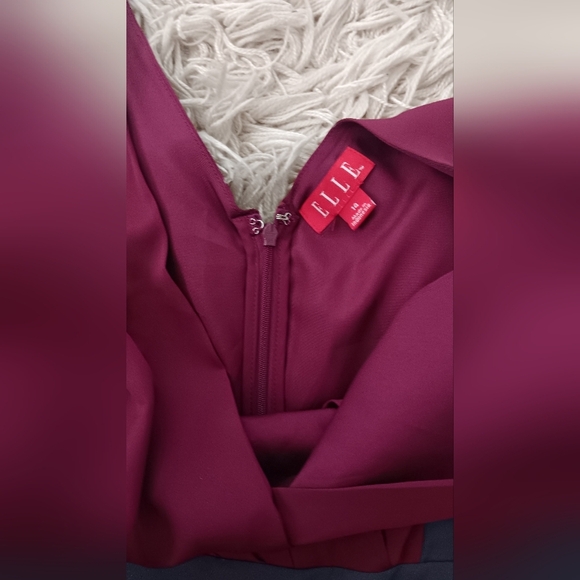 Elle Womens Sleeveless Gray, Magenta Color Block Dress Casual Formal SZ 14 - Picture 2 of 12